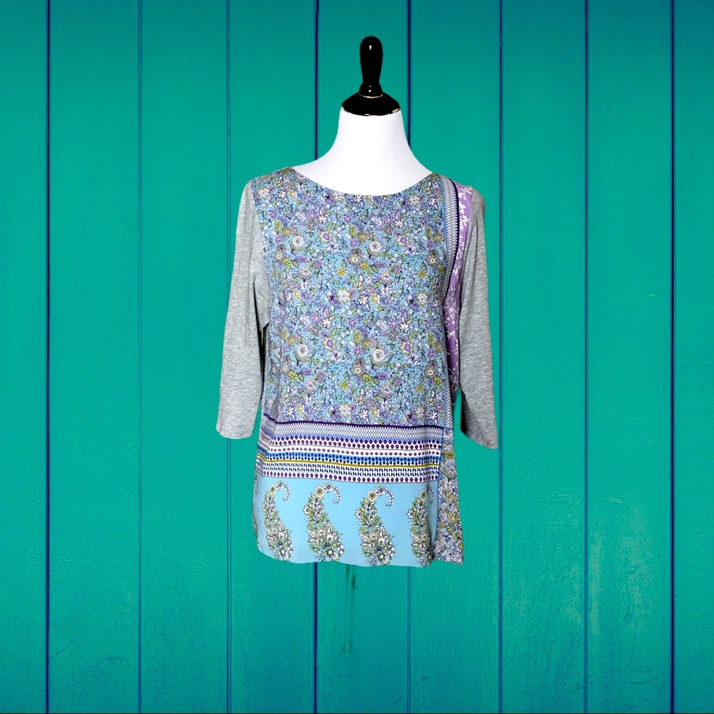 J. Jill Multi-Color Top 3/4 Sleeves Petite L